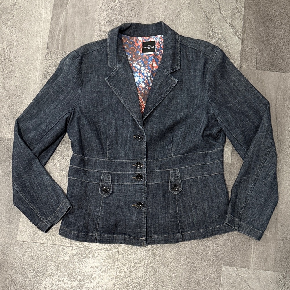 Tailored fit, one 5 one Dark Blue Jean Jacket, like new!